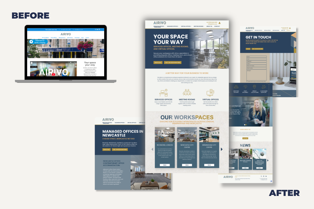 airivo's website revamp by spaces to places